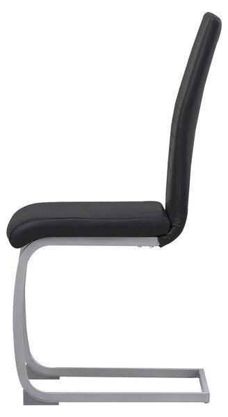 Albatros konzolové židle set 4 MURANO, černá - jídelní židle houpací židle, moderní design, potah Imitace kůže, silné čalounění kuchyňské židle, čalouněná židle, jídelní židle k jídelnímu stolu