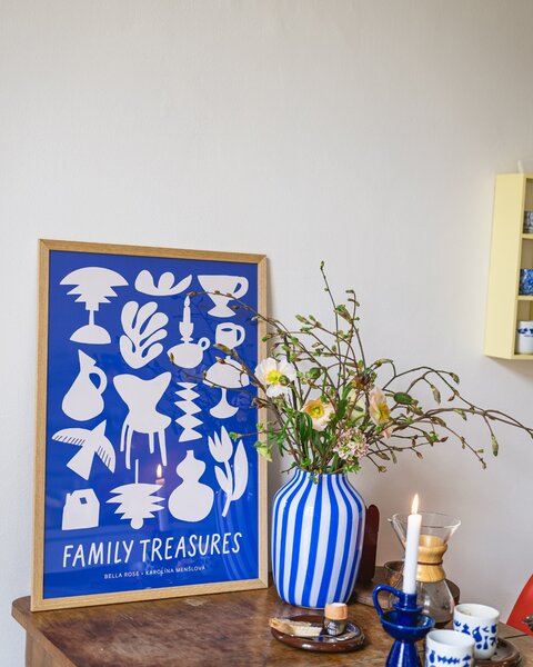 Plakát Family Treasures Beige / Blue 30 x 40 cm