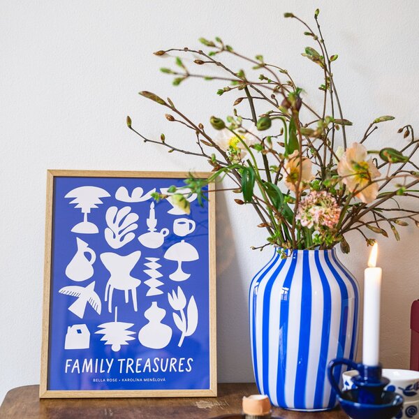 Plakát Family Treasures Beige / Blue 30 x 40 cm