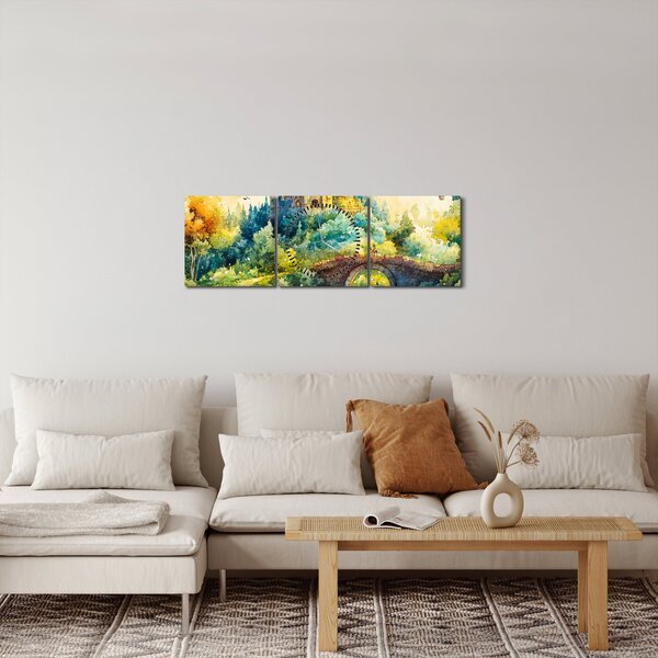 Obraz - Pohádkový zámek (s hodinami) (90x30 cm)