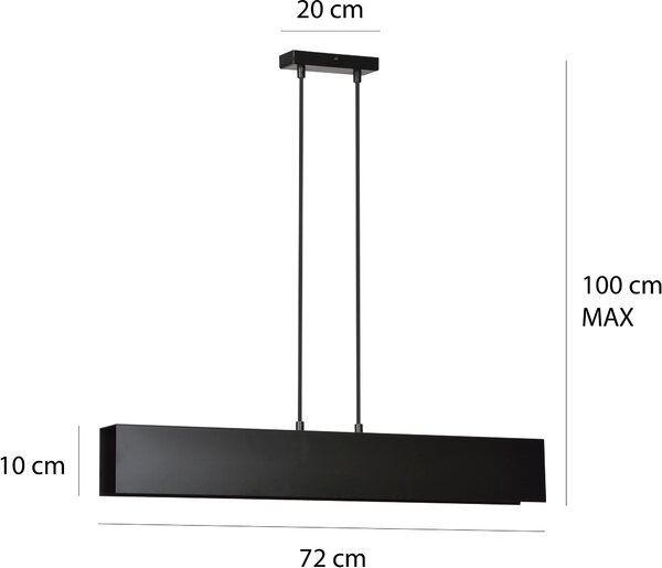 Emibig Gentor závěsné svítidlo 3x15 W černá 672/3