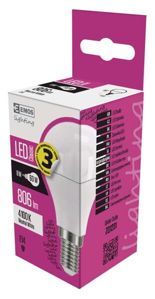 Emos lighting LED žárovka Classic Mini Globe 7,3W E14 neutrální bílá
