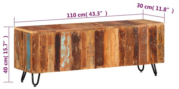 TV skříňka 110 x 30 x 40 cm masivní recyklované dřevo 337842