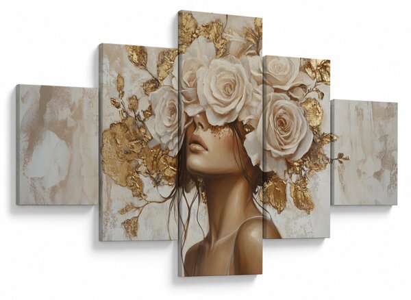 Obraz - Dívka s růžemi (125x70 cm)