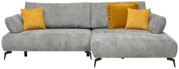 ROHOVÁ SEDAČKA, textil, šedá Livetastic - Sedací soupravy, Online Only