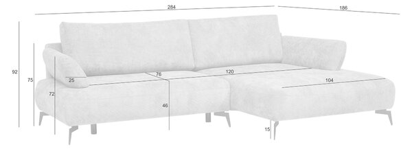ROHOVÁ SEDAČKA, textil, šedá Livetastic - Sedací soupravy, Online Only