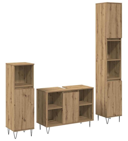 Sada koupelnového nábytku 3 ks Artisanový dub 30 x 30 x 180 cm 3378508