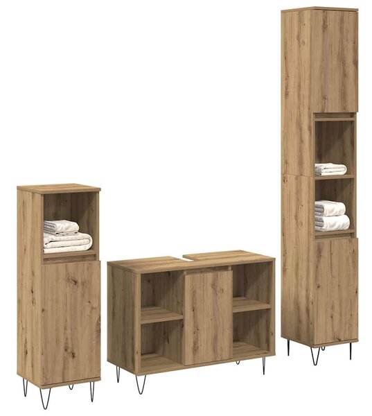 Sada koupelnového nábytku 3 ks Artisanový dub 30 x 30 x 180 cm 3378508