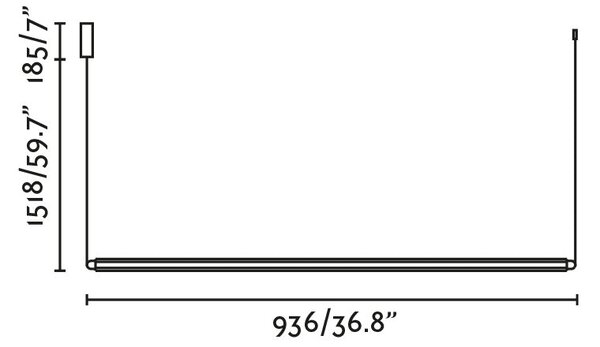 Faro Lumina LED 1L závěsné svítidlo horizontální 636mm2200KNe
