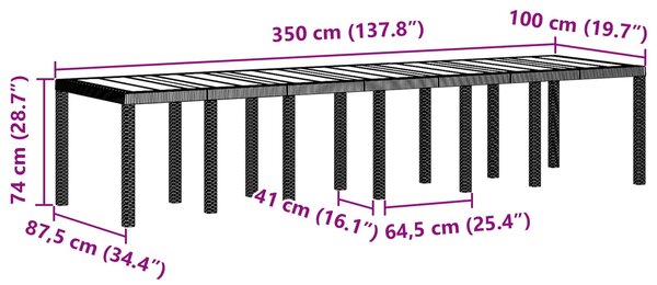 Zahradní jídelní souprava 13 ks Antracit Ratan Polt 3378772