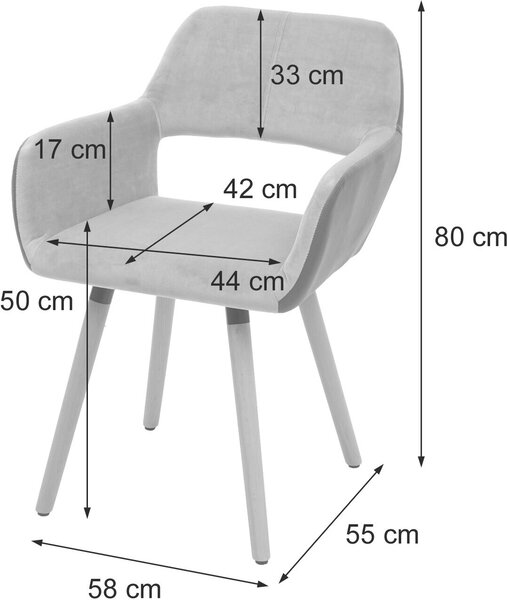 Jídelní židle HWC-A50 II, židle kuchyňská židle, retro design 50. let Imitace kůže/látka, světle hnědá, světlé nohy