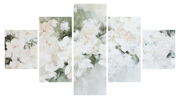 Obraz - Abstrakce bílých květů (125x70 cm)