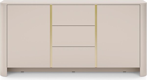 Příborník, kašmír, 168 x 39 x 84 cm | Moderní nábytek se zaoblenými hranami