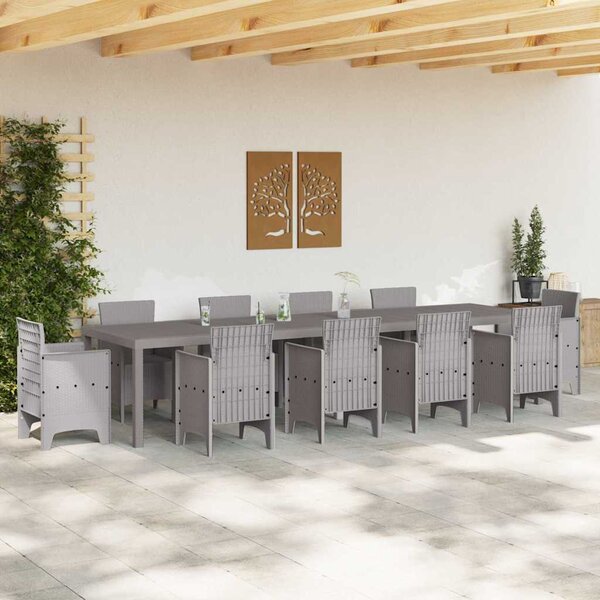 Zahradní stůl Světle šedá 350 x 100 x 74 cm polyratan 3378527