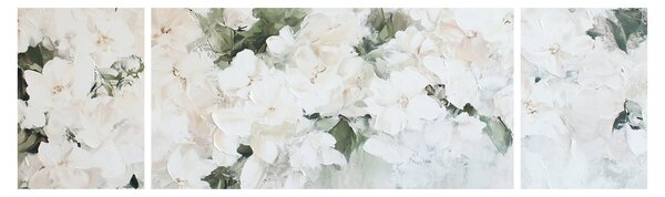 Obraz - Abstrakce bílých květů (170x50 cm)