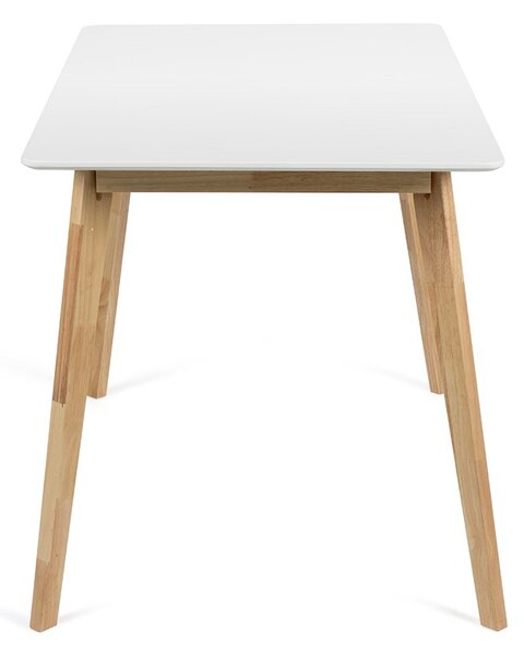Vikio Jídelní stůl 120x70 bílá deska nohy dub HJS104B-120