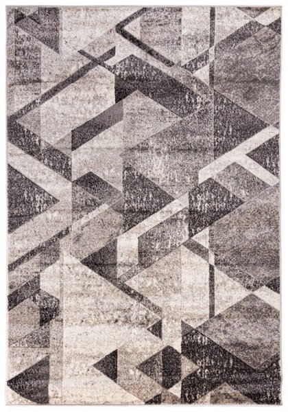 Makro Abra Kusový koberec PETRA 3038 1 244 Geometrický Moderní šedý béžový hnědý Rozměr: 80x150 cm