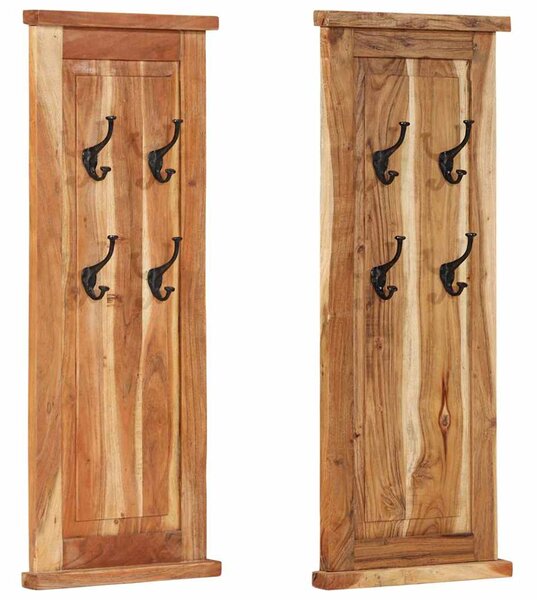 Věšáky na kabáty 2 ks masivní akáciové dřevo 38 x 100 cm 337854