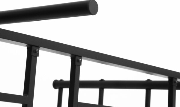 HOMCOM Kovový Dvoulůžkový Rám na Postel pro Matrace 150x200 cm s Hlavovou a Nohovou částí, Struktura s Úložným Prostorem pod Postelí 158x211x106 cm Če