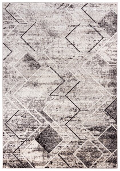 Makro Abra Kusový koberec PETRA 3039 1 244 Moderní Geometrický šedý béžový hnědý Rozměr: 80x150 cm