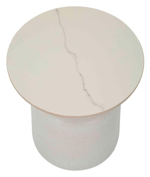 KONFERENČNÍ STOLEK, bílá, kov, keramika, 40/47/40 cm - Konferenční stolky, Online Only