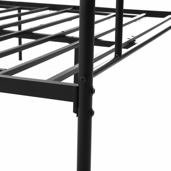 HOMCOM Kovový Dvoulůžkový Rám na Postel pro Matrace 150x200 cm s Hlavovou a Nohovou částí, Struktura s Úložným Prostorem pod Postelí 158x211x106 cm Če