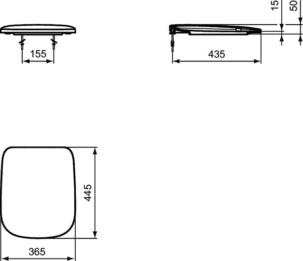 Ideal Standard Esedra záchodové prkénko s pomalým sklápěním bílá T318101
