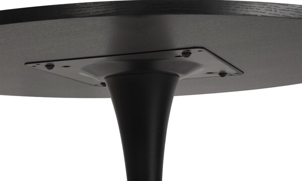 Vikio Jídelní stůl kulatý 80 cm černý dekor dřeva HJS103C-80
