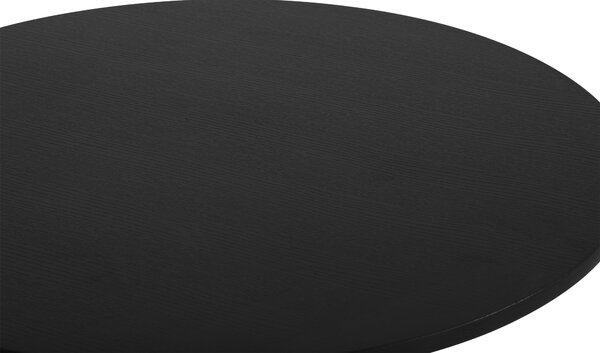 Vikio Jídelní stůl kulatý 80 cm černý dekor dřeva HJS103C-80