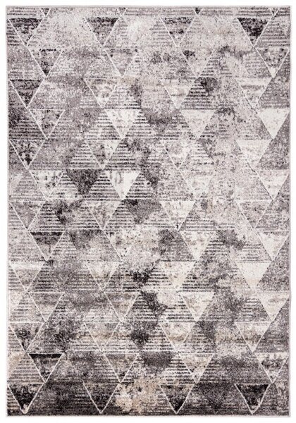 Makro Abra Kusový koberec PETRA 3009 1 255 Geometrický Moderní šedý béžový hnědý Rozměr: 80x150 cm
