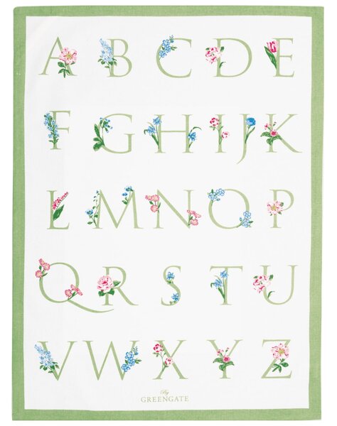 Bavlněná utěrka Agnes Letter White