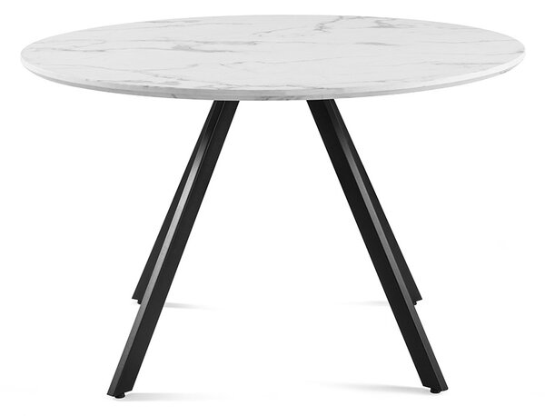 Vikio Jídelní stůl kulatý 120 cm dekor bílý mramor HJS101B