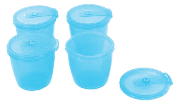 DBb Remond dBb Baby Snack, sada 4 misek, talíř, lžíce Barva: Oranžovo/Zelená