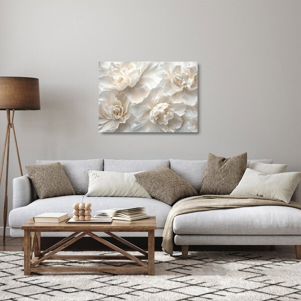 Skleněný obraz - Jemné pivoňky (70x50 cm)