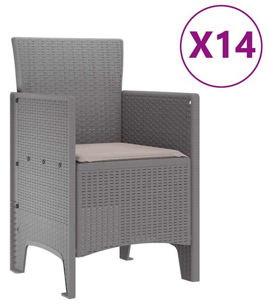 Zahradní jídelní souprava 15 ks Světle šedá Ratan Polt 3378648