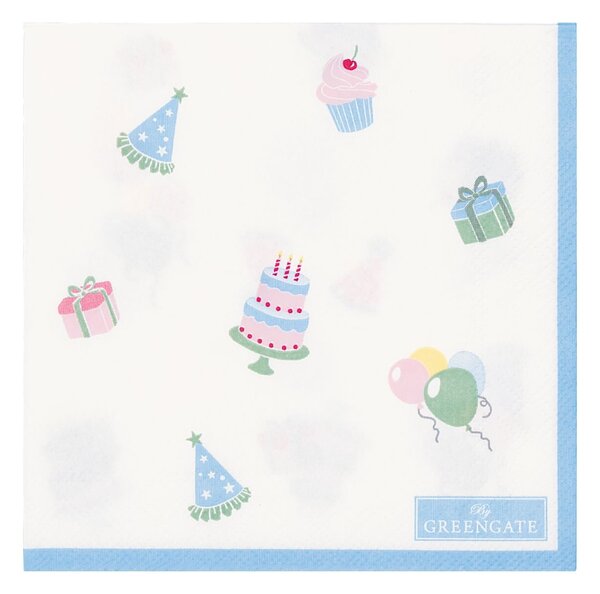 Papírové ubrousky Birthday White Small – 20 ks