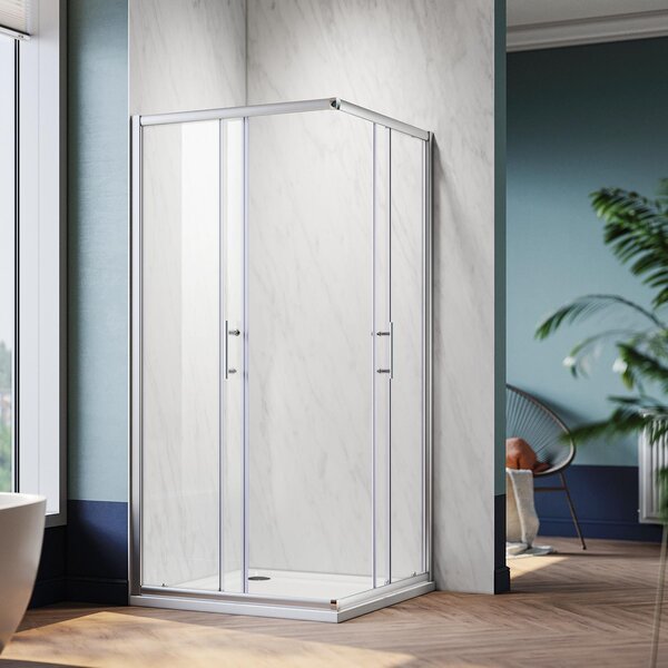 SONNI rohový sprchový kout ŠxHxV: 70x70x185cm rohový vstup dvojité posuvné dveře sprchový kout tvrzené bezpečnostní sklo funkce rychlého uvolnění ochrana proti stříkající vodě