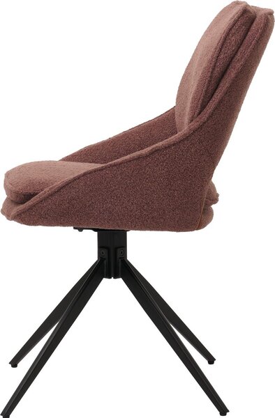 Sada 6 jídelních židlí HWC-N73, kuchyňská židle, otočná s automatickým vrácením, tkanina/textil boucle (540g/m²) Oeko-Tex hnědá