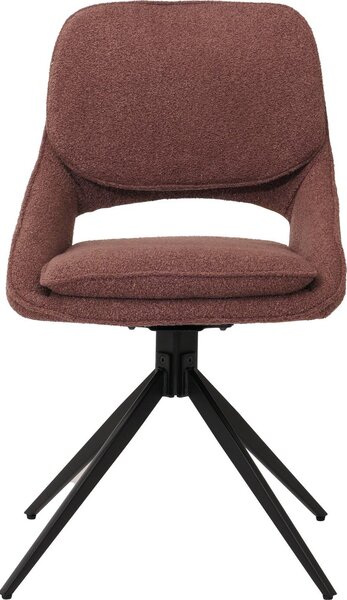Sada 6 jídelních židlí HWC-N73, kuchyňská židle, otočná s automatickým vrácením, tkanina/textil boucle (540g/m²) Oeko-Tex hnědá