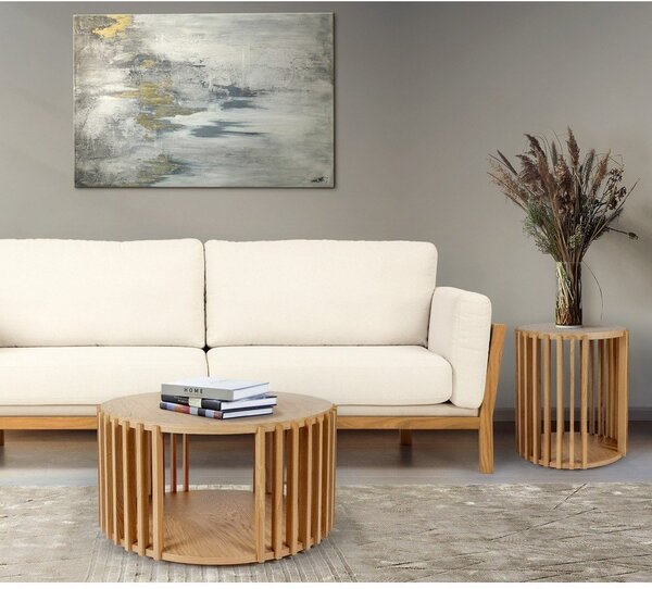 Konferenční stolek z dubového dřeva Woodman Drum, ø 83 cm