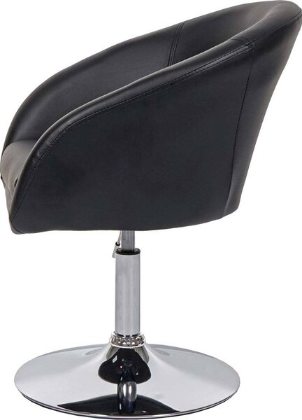 Sada 6 jídelních židlí HWC-F19, kuchyňská židle otočná židle lounge chair, otočná výškově nastavitelná Imitace kůže černá