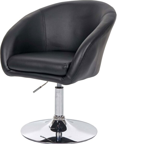 Sada 6 jídelních židlí HWC-F19, kuchyňská židle otočná židle lounge chair, otočná výškově nastavitelná Imitace kůže černá