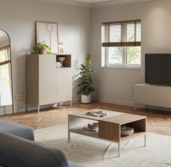 Krémový konferenční stolek 56x90 cm Cailin – Marckeric
