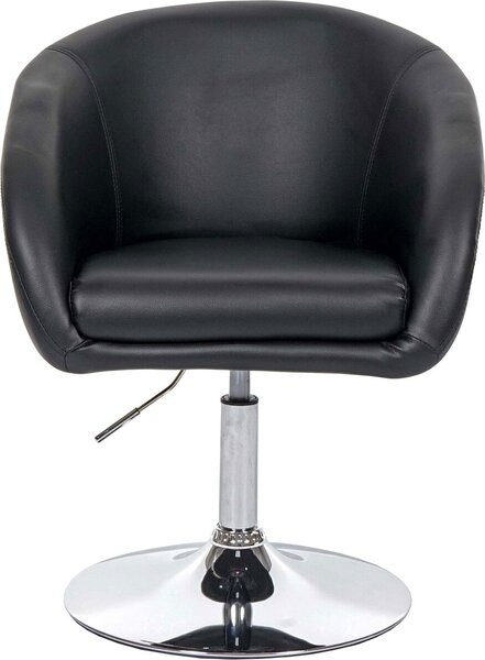 Sada 6 jídelních židlí HWC-F19, kuchyňská židle otočná židle lounge chair, otočná výškově nastavitelná Imitace kůže černá