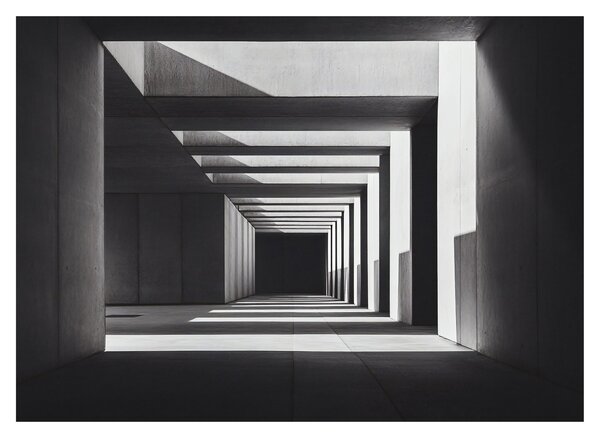 Skleněný obraz - Čtvercový tunel (70x50 cm)