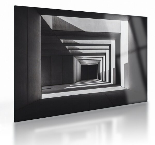 Skleněný obraz - Čtvercový tunel (70x50 cm)