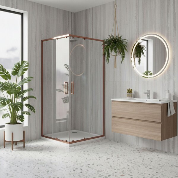 Sprchový Kout Rea City 90X90 Brush Copper