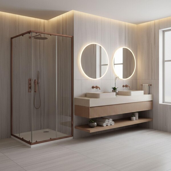 Sprchový Kout Rea City 90X90 Brush Copper
