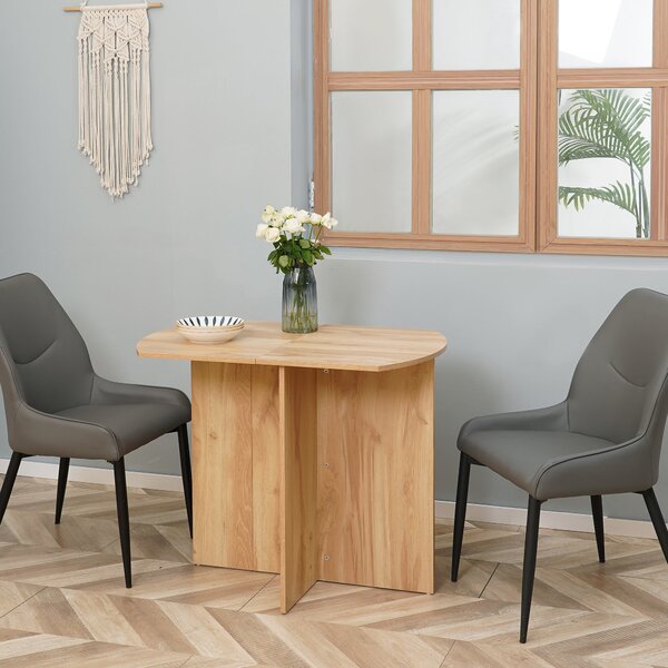 HOMCOM Jídelní stůl, skládací stůl šetřící prostor do kuchyně a obývacího pokoje 90x60x74cm, Ořech | Aosom