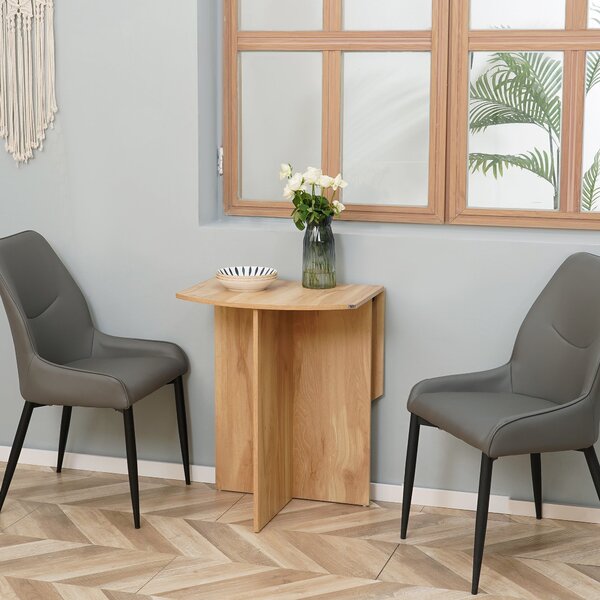 HOMCOM Jídelní stůl, skládací stůl šetřící prostor do kuchyně a obývacího pokoje 90x60x74cm, Ořech | Aosom